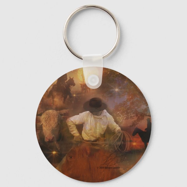 Llavero Boots, caballos salvajes y atardeceres occidentale (Anverso)