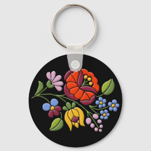 Llavero Bordado de Kalocsa - negro húngaro BG del arte