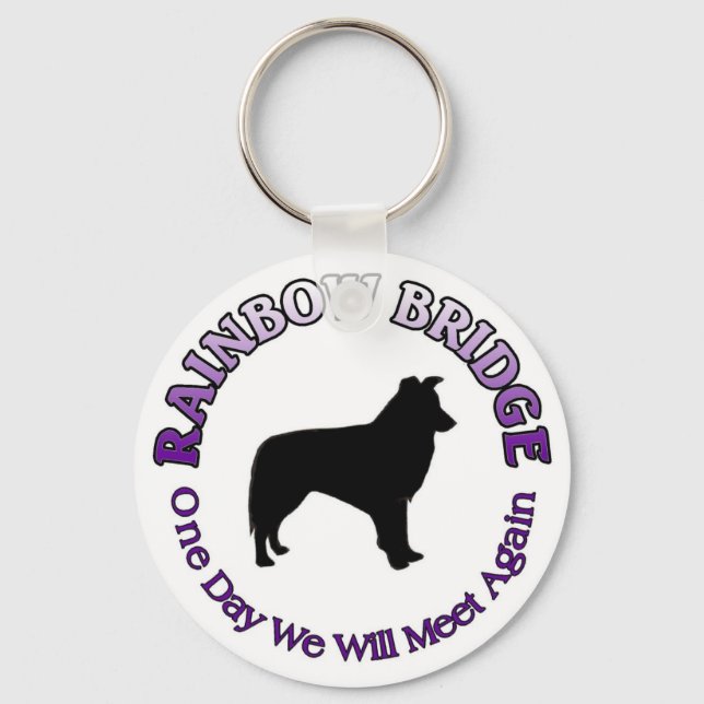 LLAVERO BORDE COLLIE RAINBOW BRIDGE KEYCHAIN (Anverso)