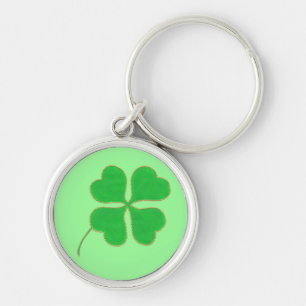 Llavero Borde de puntos dorados de Shamrock verde brillant