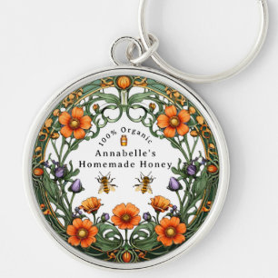 Llavero Borde floral Art Nouveau Miel casera