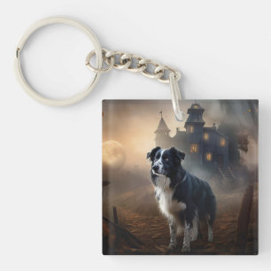 Llavero Border Collie Halloween Aterrador