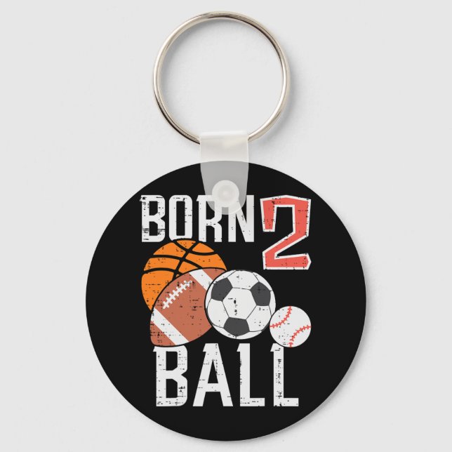 Llavero Born Basketball Football 2nd Birthday Toddler Boy  (Anverso)