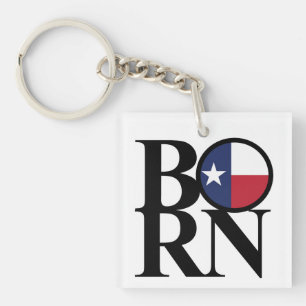 Llavero BORN Texas Lone Star Keychain Small Square