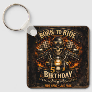 Llavero Born to Ride 50th Birthday Biker Skull