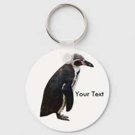 Llavero Borrador de pingüino de Humboldt blanco y negro