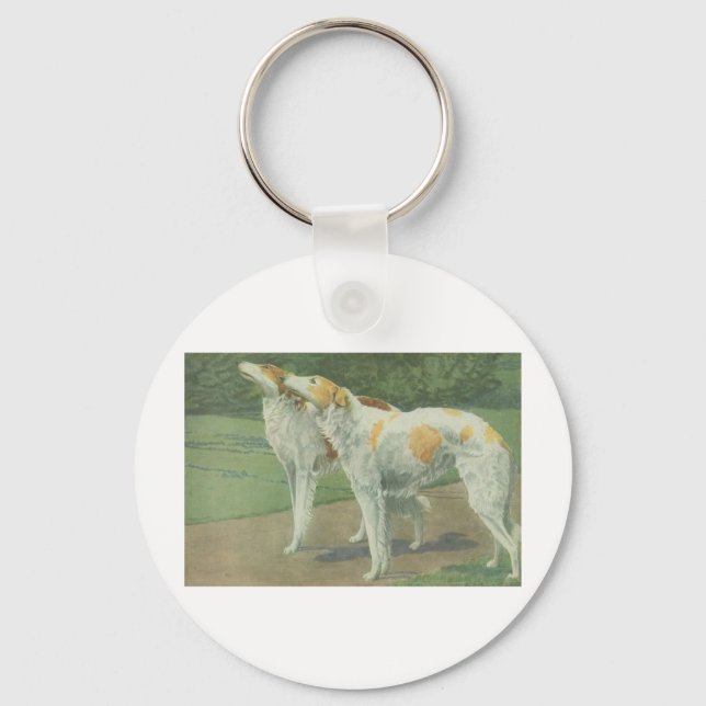 Llavero Borzoi (Wolfhound ruso) (Anverso)