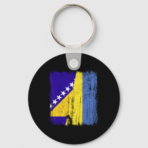 Llavero Bosnia y Herzegovina Ucrania Media Bandera 
