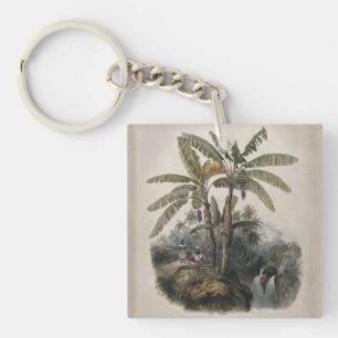 Llavero Bosque Antiguo de Árboles de Plátano Tropical Bo