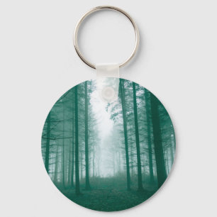 Llavero Bosque de fantasía con niebla en verde