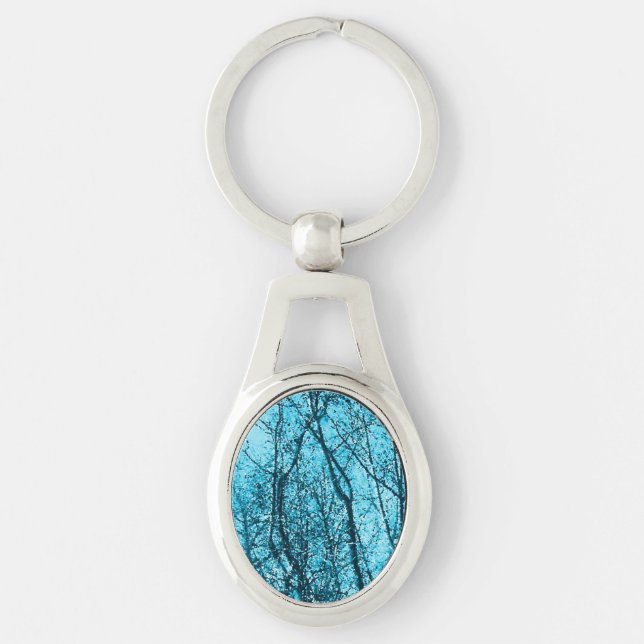 Llavero Bosque En Azul (Anverso)