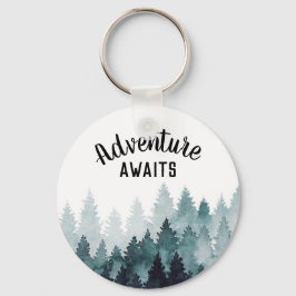 Llavero Bosque rústico de acuarela de aventura