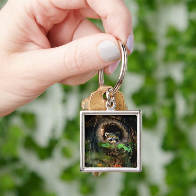 Llavero Bosques | Raccoon Peeking (Mano)