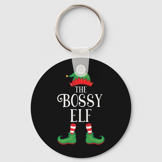 Llavero Bossy Elf Matching Group Navidad Graciosa Familia (Anverso)