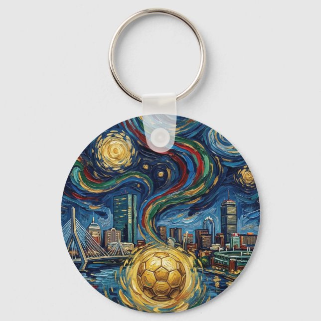 Llavero Boston Football Art 2026 Skyline Stadium Design (Anverso)