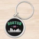 Llavero Boston Massachusetts Est. 1630 Funny Travel<br><div class="desc">Diseño vintage en Honor a la Hermosa ciudad Americana de Boston. Boston es la capital de Massachusetts y su ciudad más grande. Fundada en 1630,  es una de las ciudades más antiguas de los Estados Unidos.</div>