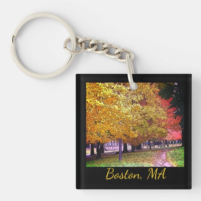Llavero Boston, Massachusetts Fall Foliage (Frente)