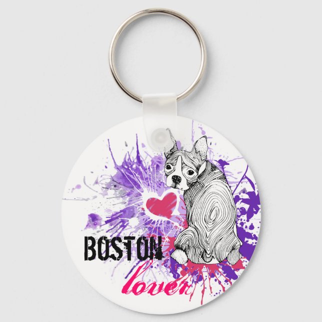 Llavero Boston Terrier (Anverso)