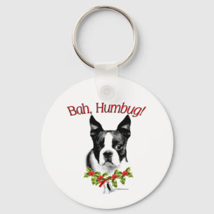 Llavero Boston Terrier Bah Humbug