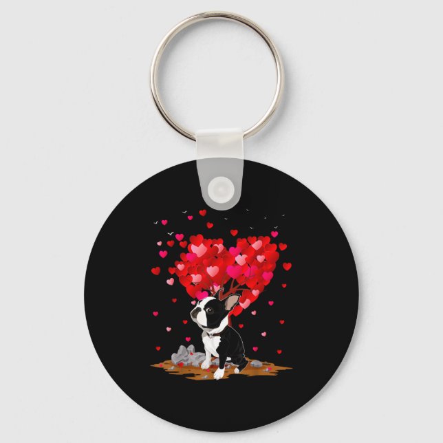 Llavero Boston Terrier Lover Heart Shape Boston Terrier Va (Anverso)