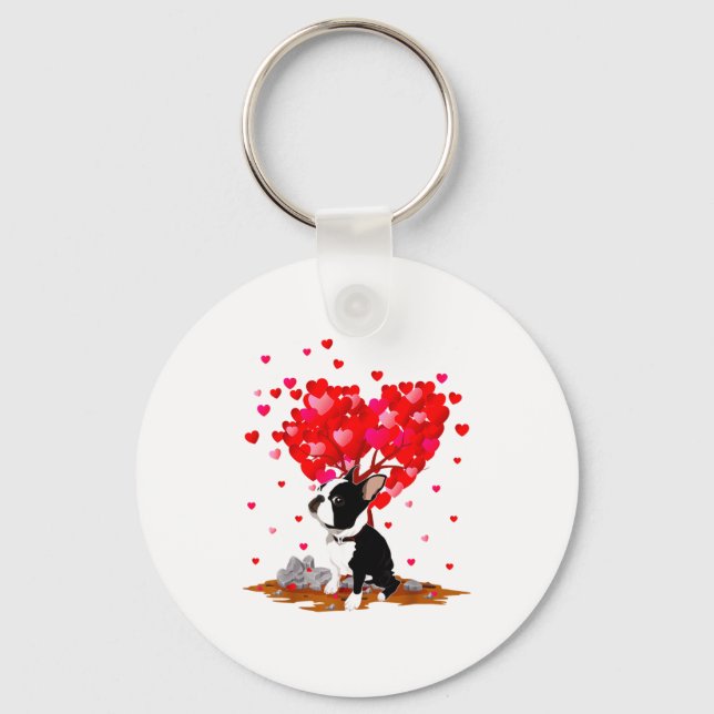 Llavero Boston Terrier Lover Heart Shape Boston Terrier Va (Anverso)