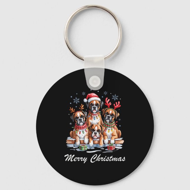 Llavero Boston Terrier Merry Christmas Funny Dog Lovers Ho (Anverso)