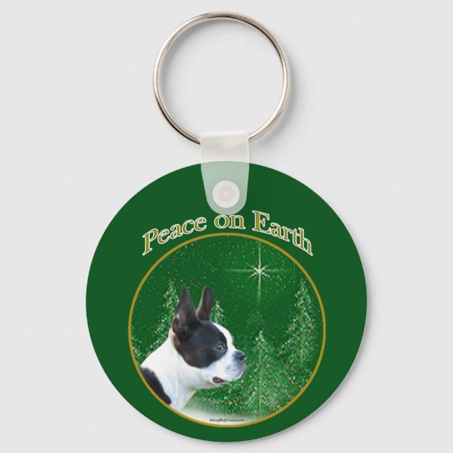 Llavero Boston Terrier Peace (Anverso)