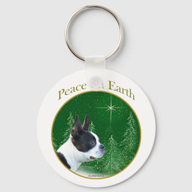 Llavero Boston Terrier Peace (Anverso)