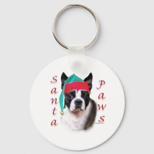 Llavero Boston Terrier Santa Paws