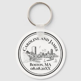 Llavero Boston Toile (Ed. aniversario) negro/blanco