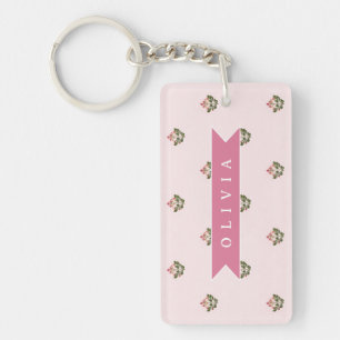 Llavero Botánica Floral Romántica Delicada Personalizada