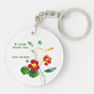 Llavero botánica roja mínima cosecha para ella