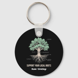 Llavero Botanical Tree Anatomy Support Your Local Roots