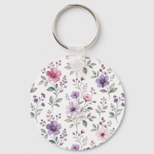 Llavero Botánico de Flor Silvestre Minimalista