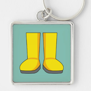 Llavero Botas de lluvia amarillas de goma