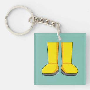 Llavero Botas de lluvia amarillas de goma