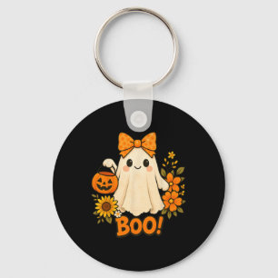 Llavero Bote floral retro fantasma calabaza barba hallowee
