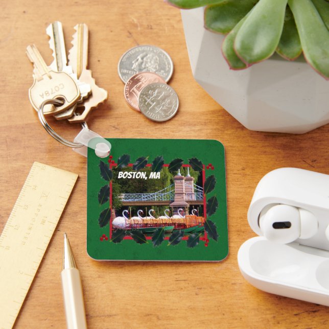 Llavero Bote Swan de Boston - Keychain de Felices Fiestas (Escritorio )