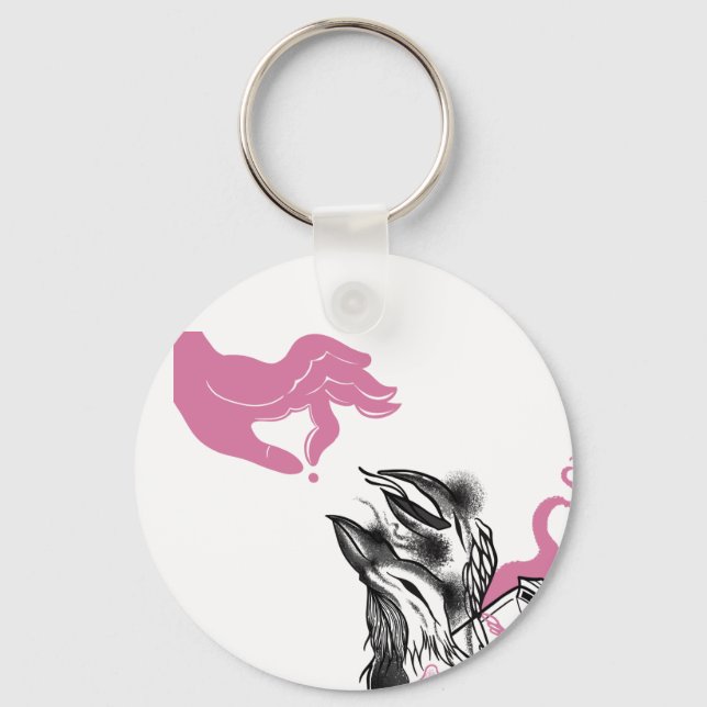 Llavero Botella de poción de halloween Raven Circle Keycha (Reverso )