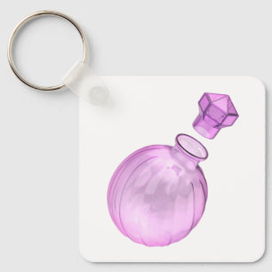 Llavero Botella de vidrio púrpura decorativa vacía