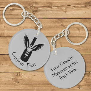 Llavero Botella de vino con Wings y Corkbolt Keychain