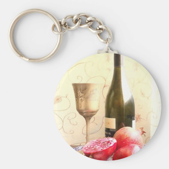 Llavero Botella De Vino Y Pomegranatos (Frente)