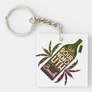 Llavero Botella verde de Bournemouth Beach del Reino Unido