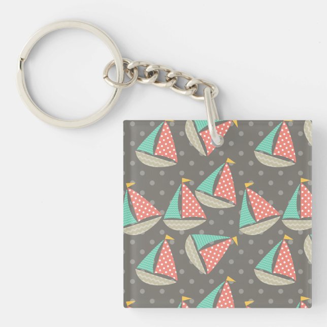 Llavero Botes de vela de primera calidad (Frente)