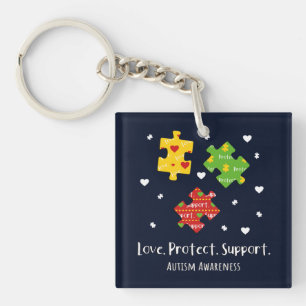 Llavero Botón Amor Proteger Apoya Autismo Concienciación