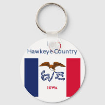 Botón de bandera patriótica Hawkeyes Iowa