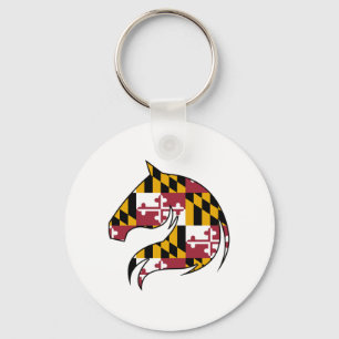 Llavero Botón de caballo de la bandera de Maryland