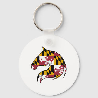 Llavero Botón de caballo de la bandera de Maryland