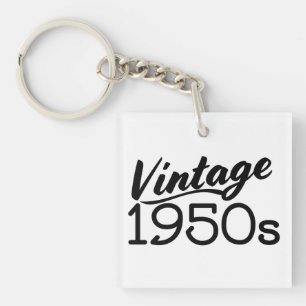 Llavero Botón de camiseta vintage de los años 50