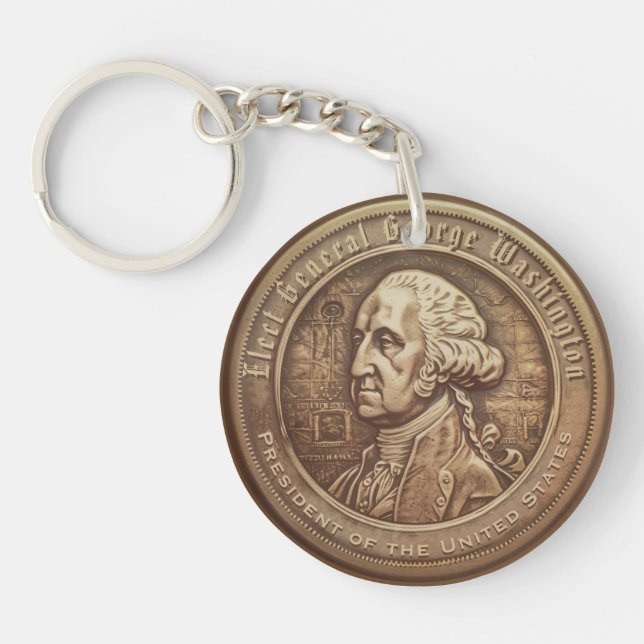 Llavero Botón de campaña de George Washington (Frente)